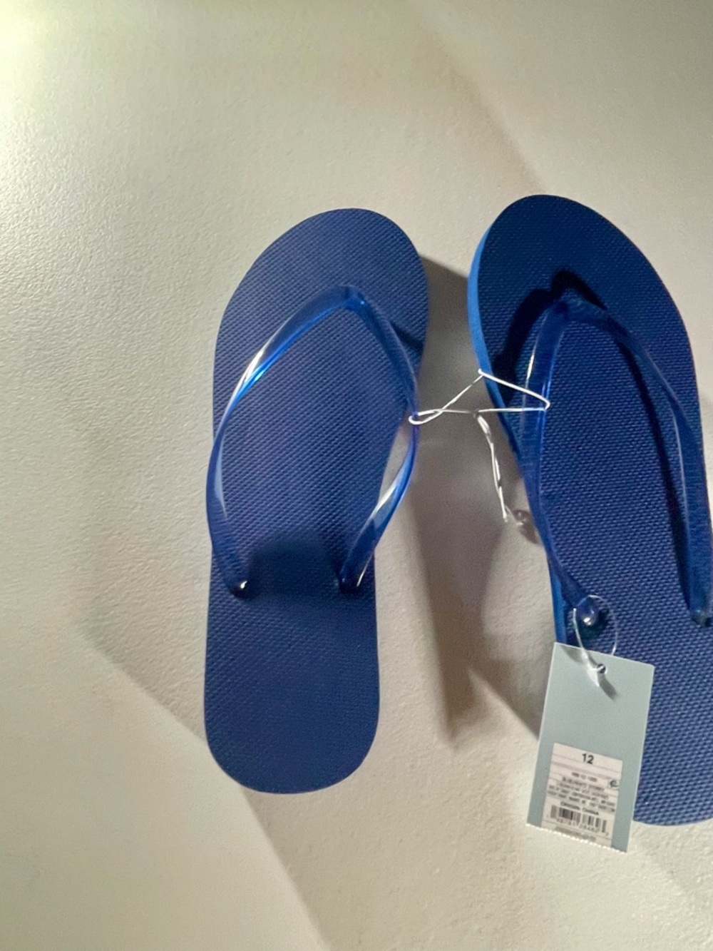 Classic Blue Jelly Flip Flops - Women's/Unisex Shade & Shore Ladiee Size 12 NWT